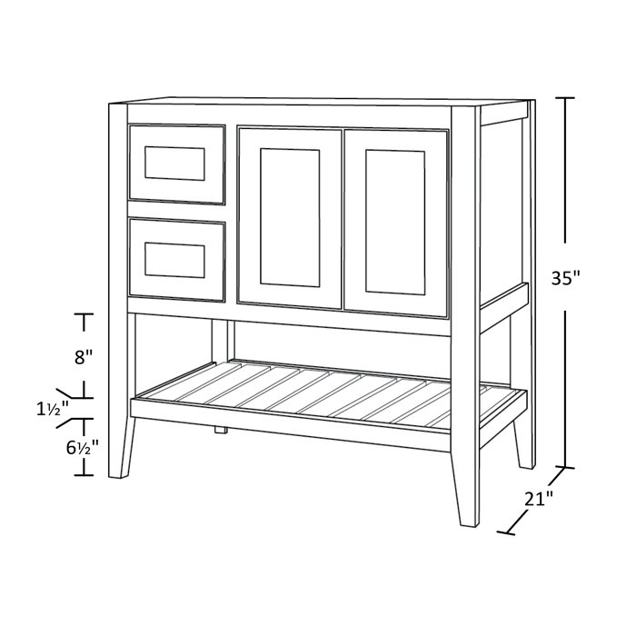 Beachcrest Home Galveston 42" Single Bathroom Vanity Base Only